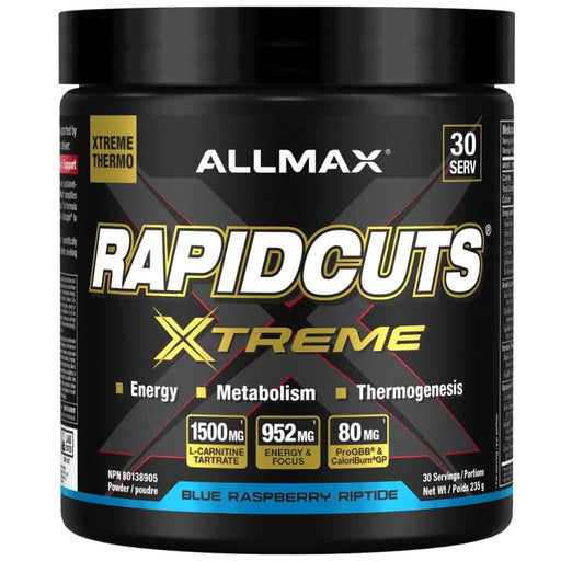 Allmax Rapidcuts Xtreme Blue Raspberry Riptide, 30 Servings - SupplementSource.ca