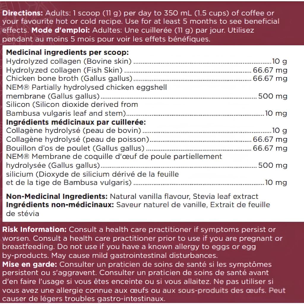 Ancient Nutrition Multi Collagen Protein, 242g Vanilla Nutrition Facts - SupplementSource.ca