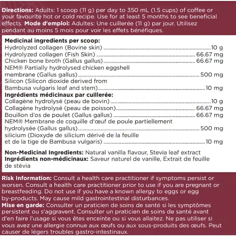 Ancient Nutrition Multi Collagen Protein, 242g Vanilla Nutrition Facts - SupplementSource.ca