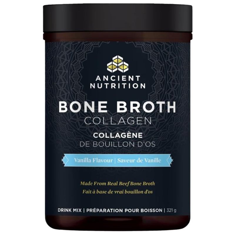 Ancient Nutrition Bone Broth Collagen, Vanilla Flavour, 357g - SupplementSource.ca