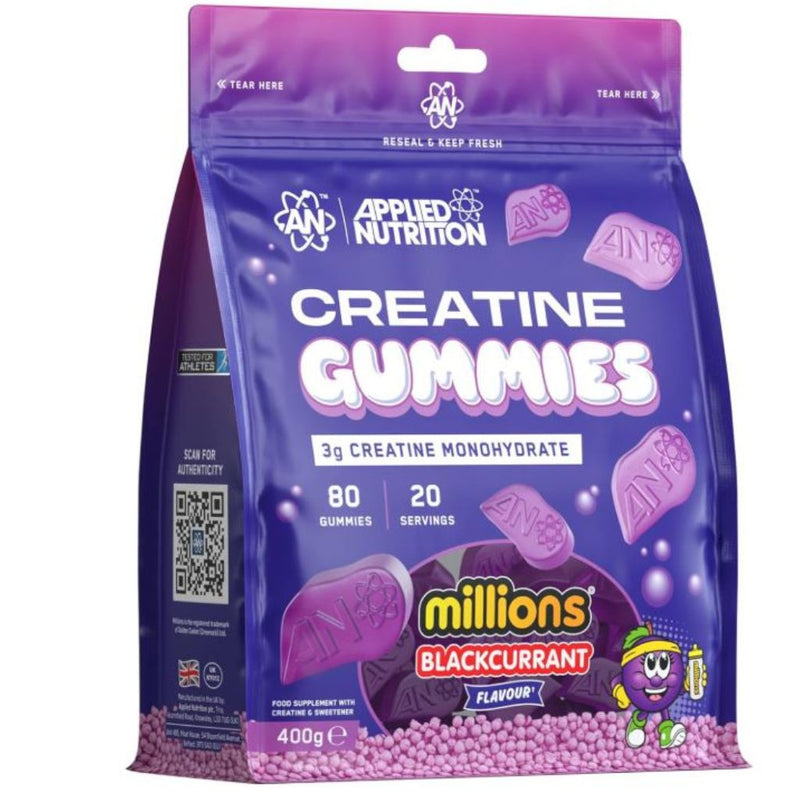 Applied Nutrition Creatine Gummies Black Currant, 80 Gummies - SupplementSource.ca