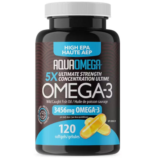 AquaOmega High EPA Omega-3 3456mg, 120 Softgels - SupplementSource.ca