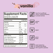 BASD Mind &amp; Body Protein, 20 Servings Creamy Vanilla Shake Nutrition Facts - SupplementSource.ca