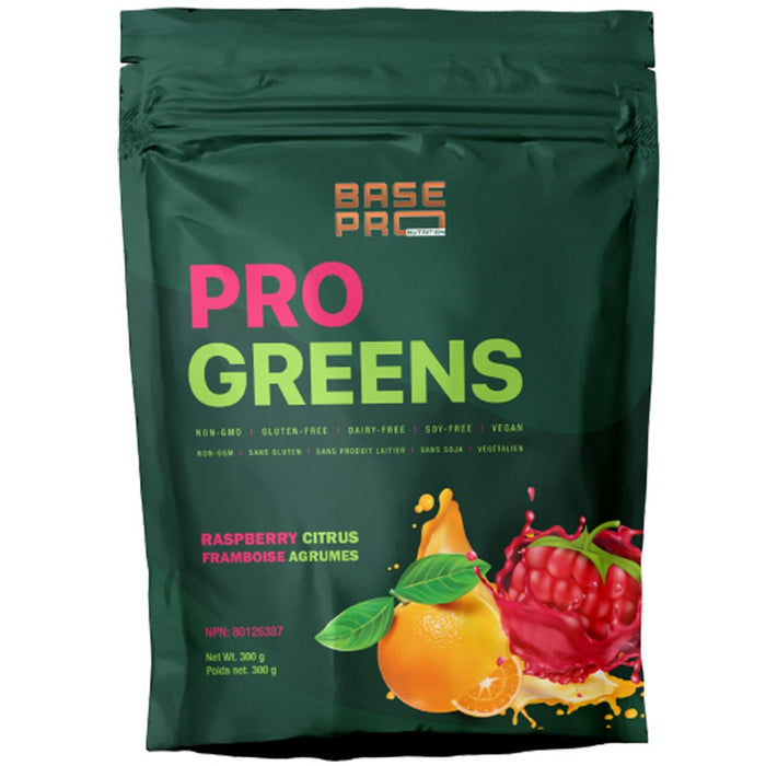 Base Pro Nutrition Pro Greens, 30 Servings Raspberry Citrus - SupplementSource.ca