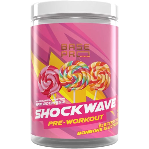 Base Pro Nutrition Shockwave Pre-Workout, 40 Servings Electric Candy - SupplementSource.ca