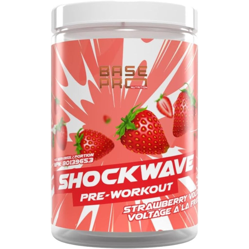 Base Pro Nutrition Shockwave Pre-Workout, 40 Servings Strawberry Voltage - SupplementSource.ca