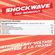 Base Pro Nutrition Shockwave Pre-Workout, 40 Servings Strawberry Voltage Nutrition Facts  - SupplementSource.ca