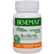 Benemax Vit D2 D3 and K2, 30 softgels - SupplementSource.ca