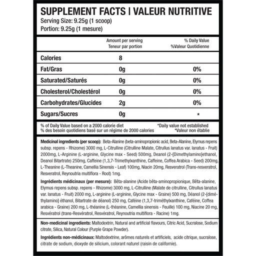 Beyond Yourself Preset, 30 Servings Nutrition Panel - SupplementSource.ca