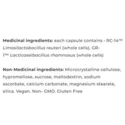Bio-K Plus Probiotic Women's Health, 30 VCaps Ingredients/Supplement Facts - SupplementSource.ca