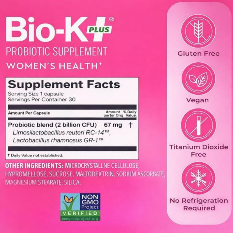 Bio-K Plus Women's Health 2B Nutrition Panel, 30 VCaps - SupplementSource.ca