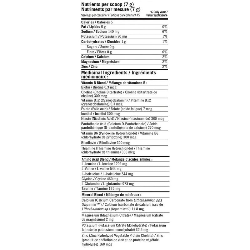 BioSteel Hydration Mix 7-pack Nutrition Panel - SupplementSource.ca