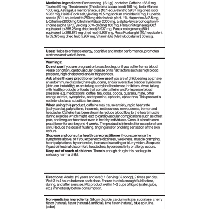 Bucked Up Woke AF, 40 Servings Nutriton Panel - SupplementSource.ca