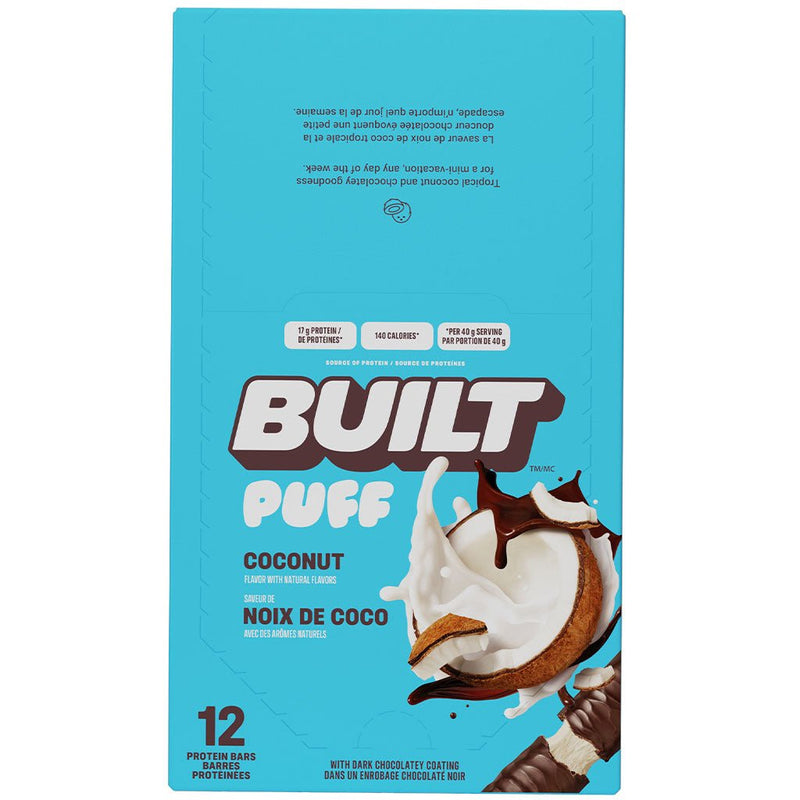 Built Puff Protein Bars, 12 Bars/Box Coconut - SupplementSource.ca