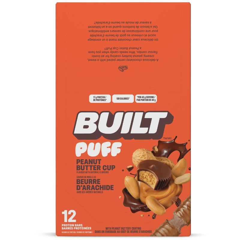 Built Puff Protein Bars, 12 Bars/Box Peanut Butter Cup - SupplementSource.ca