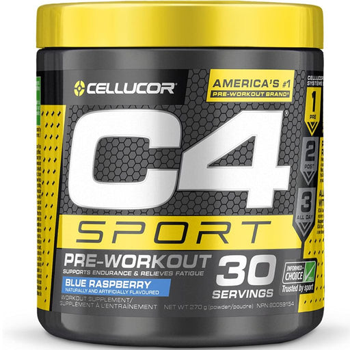 Cellucor C4 Sport Pre-Workout, Blue Raspberry, 30 Servings - SupplementSource.ca