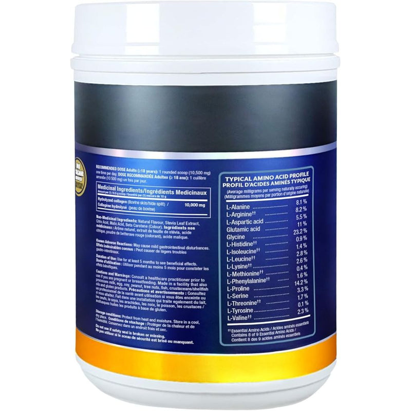 Confident Health Collagen Peptides, 50 Servings Citrus Splash Nutrition Panel - SupplementSource.ca