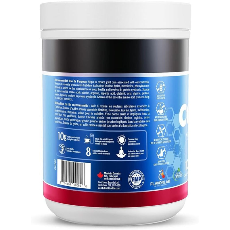 Confident Health Collagen Peptides, 50 Servings Island Breeze Side Panel - SupplementSource.ca