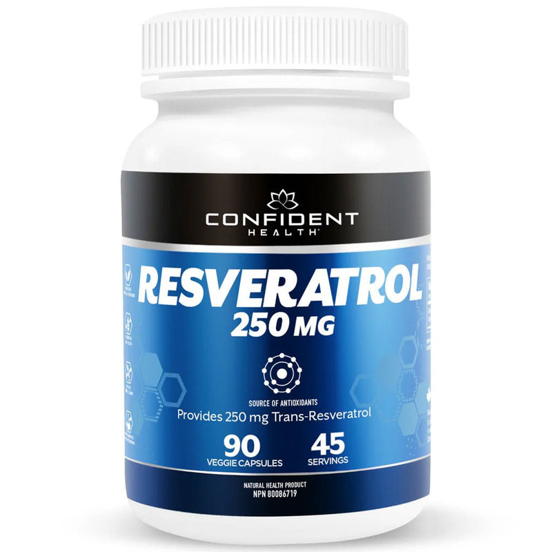 Confident Health Resveratrol 250mg, 90 VCaps - SupplementSource.ca