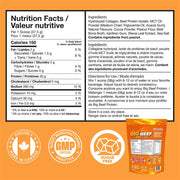 Confident Sports Big Beef 2lb Chocolate Peanut Butter Nutrition Panel - SupplementSource.ca