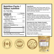 Confident Sports Big Beef Protein, 2lbs Silky Vanilla Nutrition Panel - SupplementSource.ca