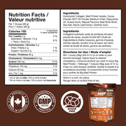 Confident Sports Big Beef Protein, 2lbs Smooth Chocolate Nutrition Panel - SupplementSource.ca