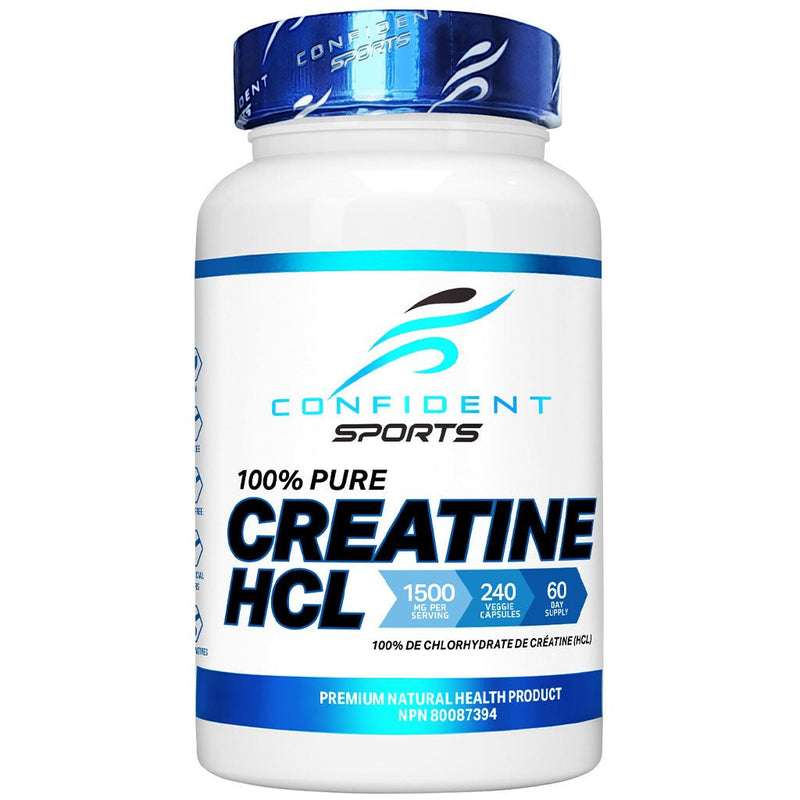 Confident Sports 100% Pure Creatine HCL, 240 VCaps - SupplementSource.ca