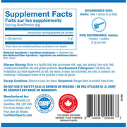 Confident Sports Glutamine, 125g Nutrition Panel - SupplementSource.ca