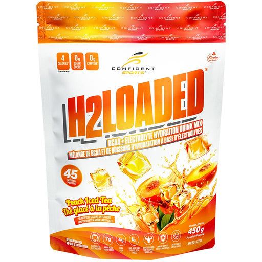 Confident Sports H20 Loaded, 45 Servings Peach Iced Tea - SupplementSource.ca