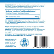 Confident Sports Beta Alanine, 120 Caps Nutrition Facts SupplementSource.ca