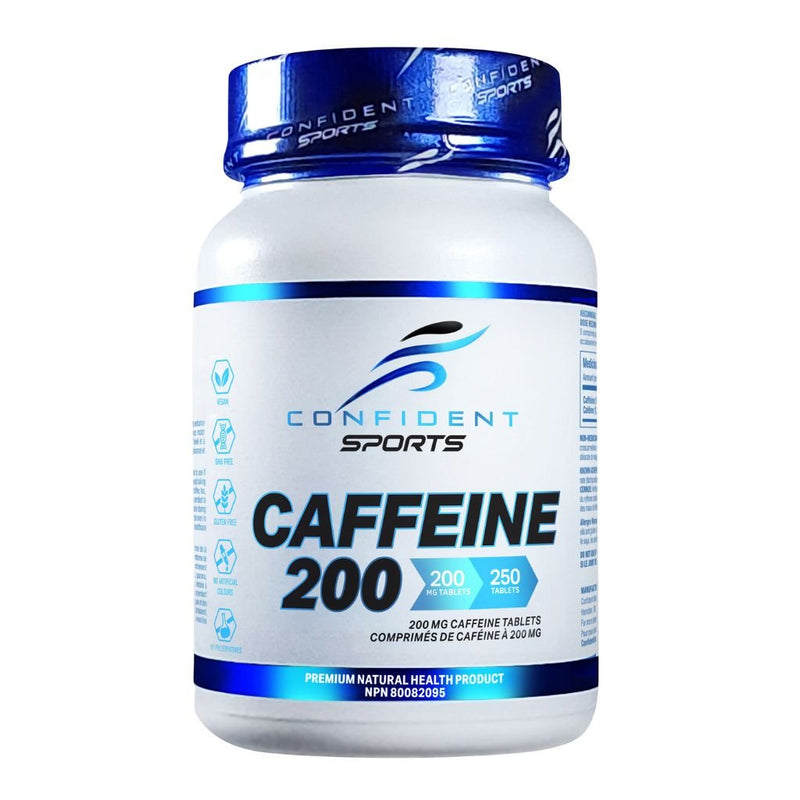 Confident Sports Caffeine 200, 200 Tablets SupplementSource.ca