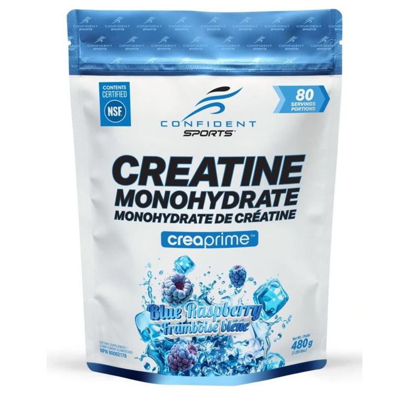 Confident Sports Flavoured Creatine Monohydrate, 80 Servings Blue Raspberry - SupplementSource.ca