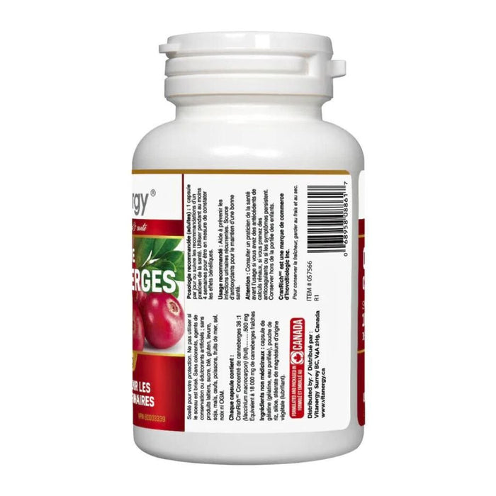 Vitanergy Cranberry 36:1 Super Strength Concentrate 500mg, 90 Capsules - SupplementSource.ca