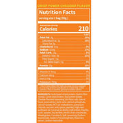 Crisp Power Protein Pretzels, Cheddar Nutrition Panel, 50g  - SupplementSource.ca