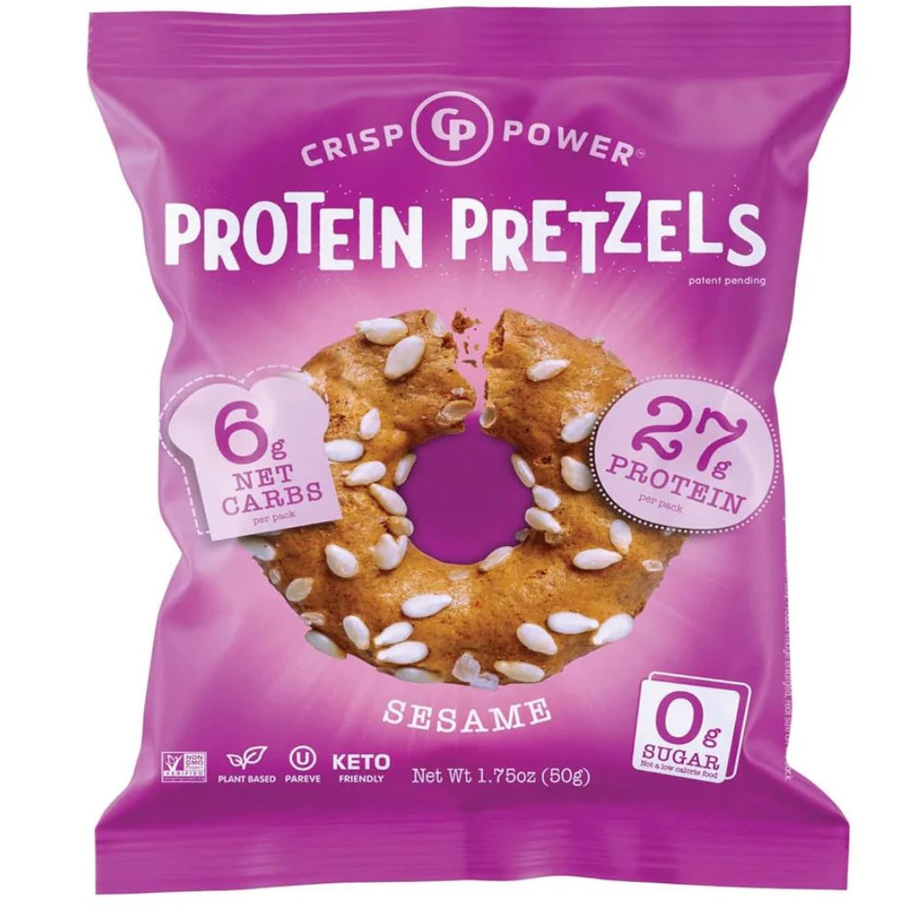 Crisp Power Protein Pretzels, Sesame, 50g - SupplementSource.ca