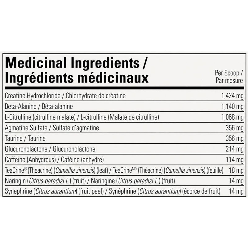 CrossFuel 100% Clean Pre-workout, 170g Icy Blue Razz Nutrition Facts - SupplementSource.ca