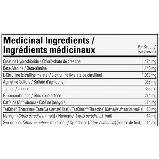 CrossFuel 100% Clean Pre-workout, 170g Icy Blue Razz Nutrition Facts - SupplementSource.ca
