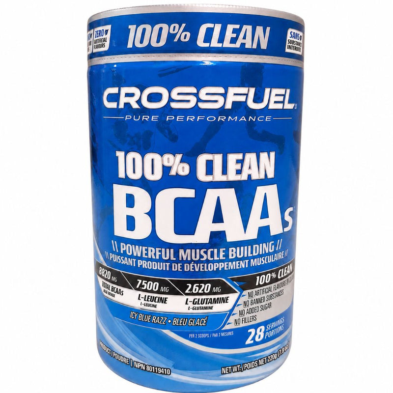 CrossFuel 100% Clean BCAAs, 28 Servings Icy Blue Razz - SupplementSource.ca
