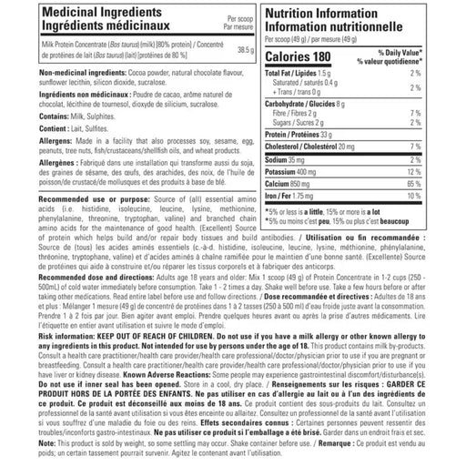 CrossFuel 100% Clean Protein, 680g Chocolate Nutrition Facts - SupplementSource.ca