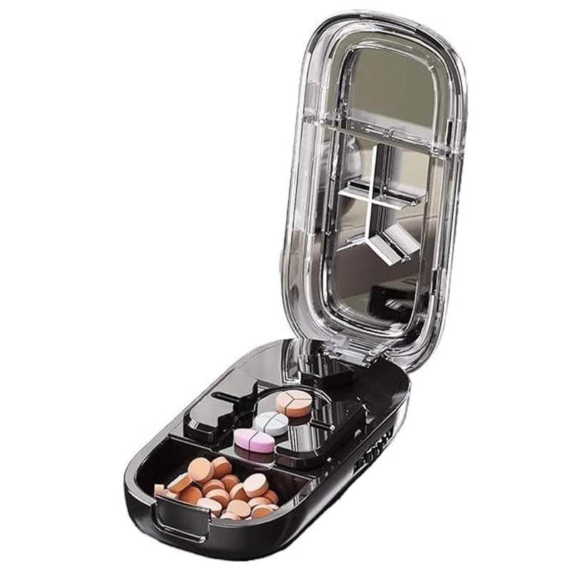 E-Chu Pill Cutter, Adjustable 1/2, 1/3 and 1/4 Splitter Open - SupplementSource.ca