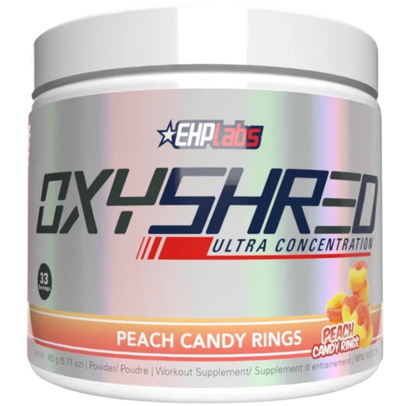 EHPLabs Oxyshred Pre-workout, 33 Servings Peach Candy Rings - SupplementSource.ca