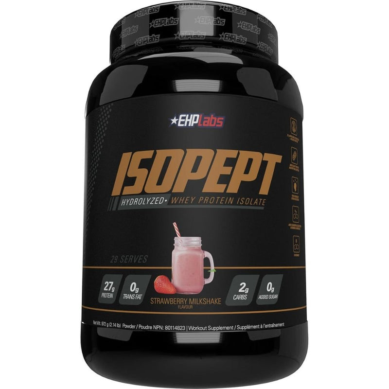 EHPLabs ISOEPT Hydrolyzed Whey Protein Isolate Strawberry Milkshake, 27 Servings - SupplementSource.ca