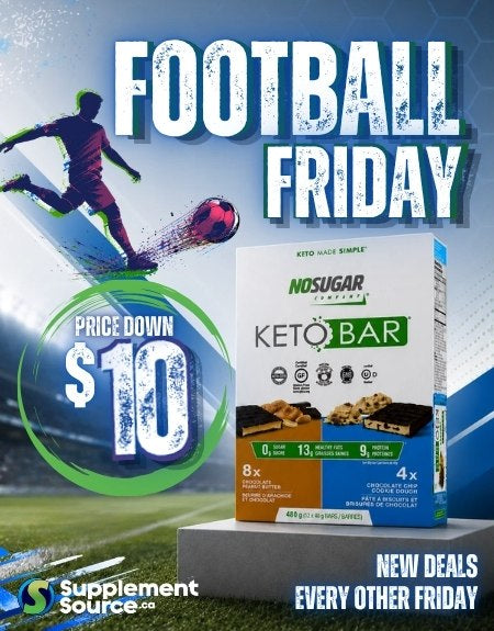 Football Friday - No Sugar Company - KetoBar Now Only $10 - SupplementSource.ca