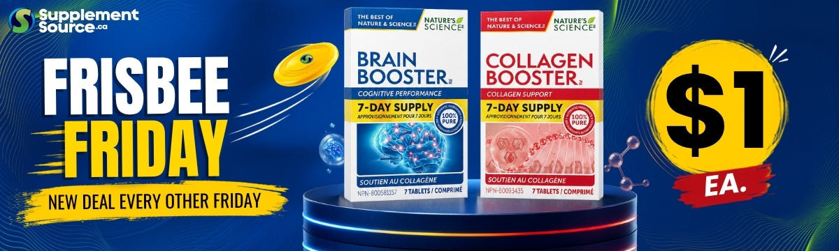 Frisbee Friday - Nature's Science Brain Booster and Collagen Booster only $1 ea - SupplementSource.ca
