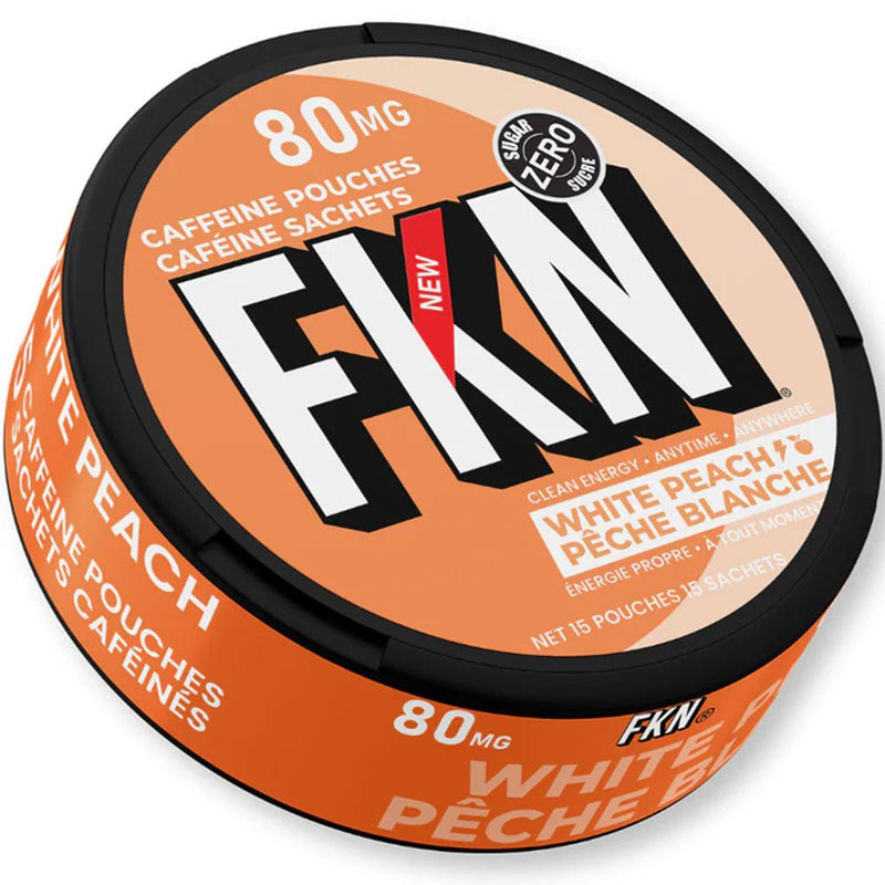 FKN Rich FKN Caffeine Pouches - 15 Pouches/Can White Peach - SupplementSource.ca