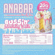 Final Boss Anabar Bars Bussin Birthday Cake Nutrition Panel - SupplementSource.ca