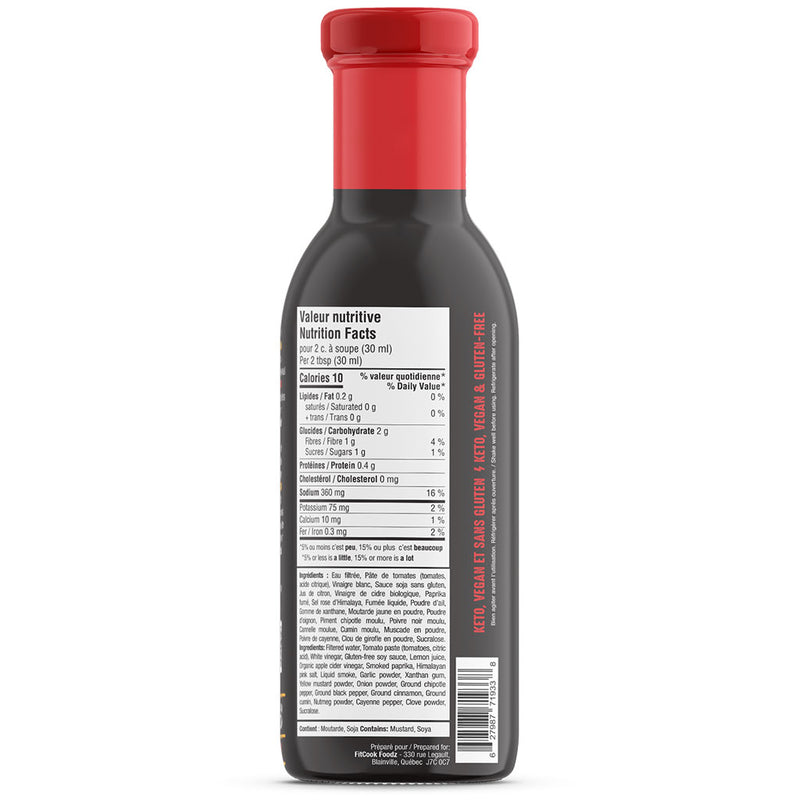 FitCook Foodz BBQ Sauce La Funky, 355ml - Chipotle Nutrition Panel - SupplementSource.ca