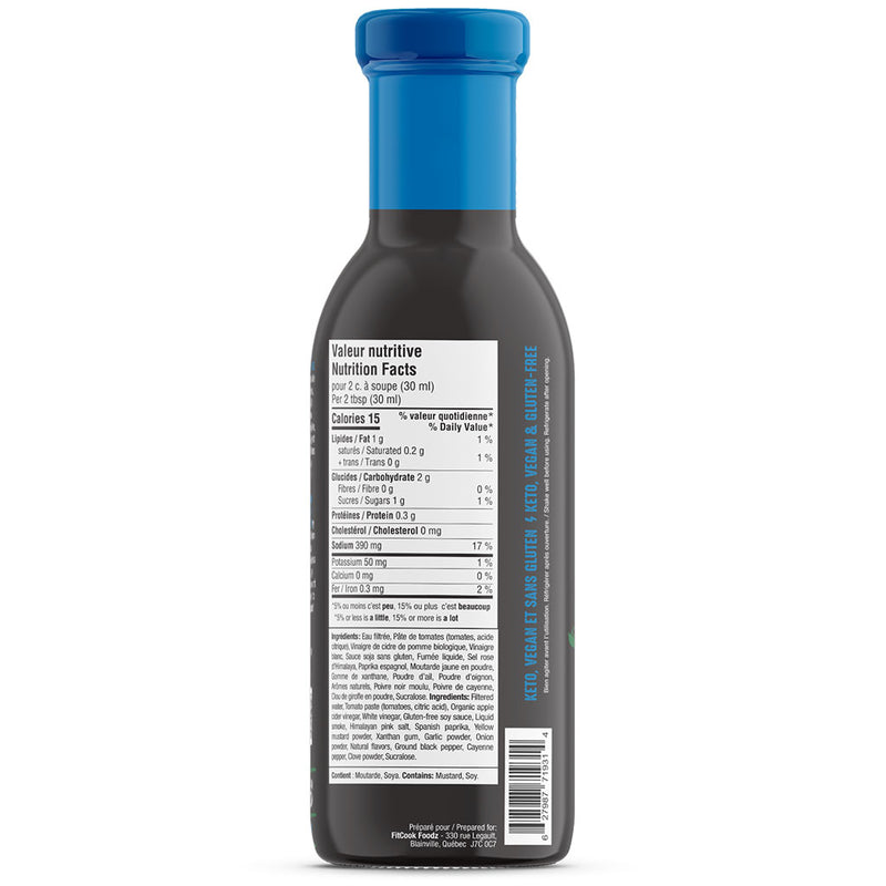 FitCook Foodz BBQ Sauce La Patriote, 355ml - Maple Whisky Nutrition Panel - SupplementSource.ca
