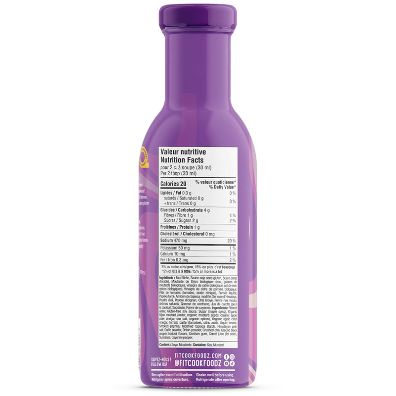 FitCook Foodz Rib Sauce Pimp My Ribs, 355ml Nutrition Panel - SupplementSource.ca