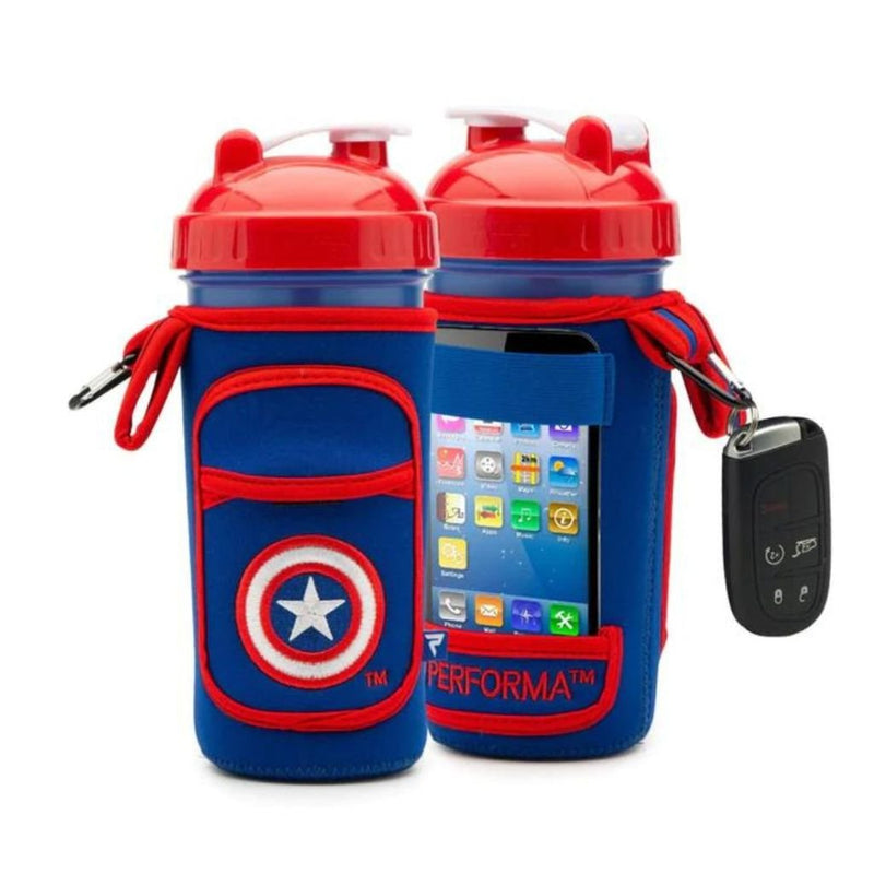 Performa Fitgo Shaker Bottle Organizer Sleeve, Captain America - SupplementSource.ca